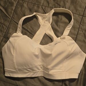 Brooks Ivory Sports Bra with Cross-Back Straps